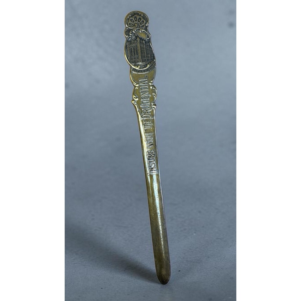 Vintage Prudential Insurance Ornate Advertising Letter Opener